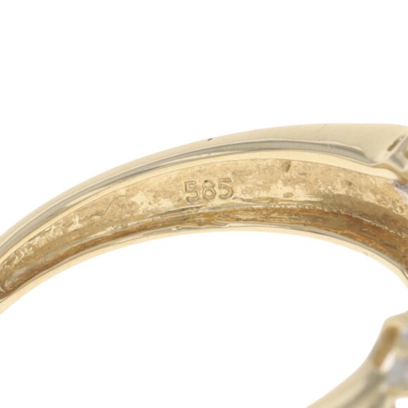 Yellow Gold Diamond Cluster Cocktail Band - 14k Single Cut .30ctw Ring - Picture 7 of 7